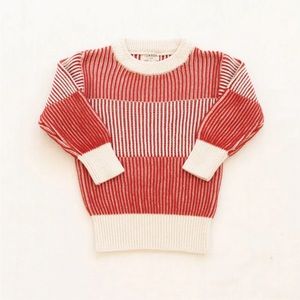 Fin & Vince red/white cotton ribbed sweater